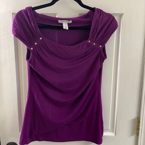 WHBM Purple Embellished Top Size M